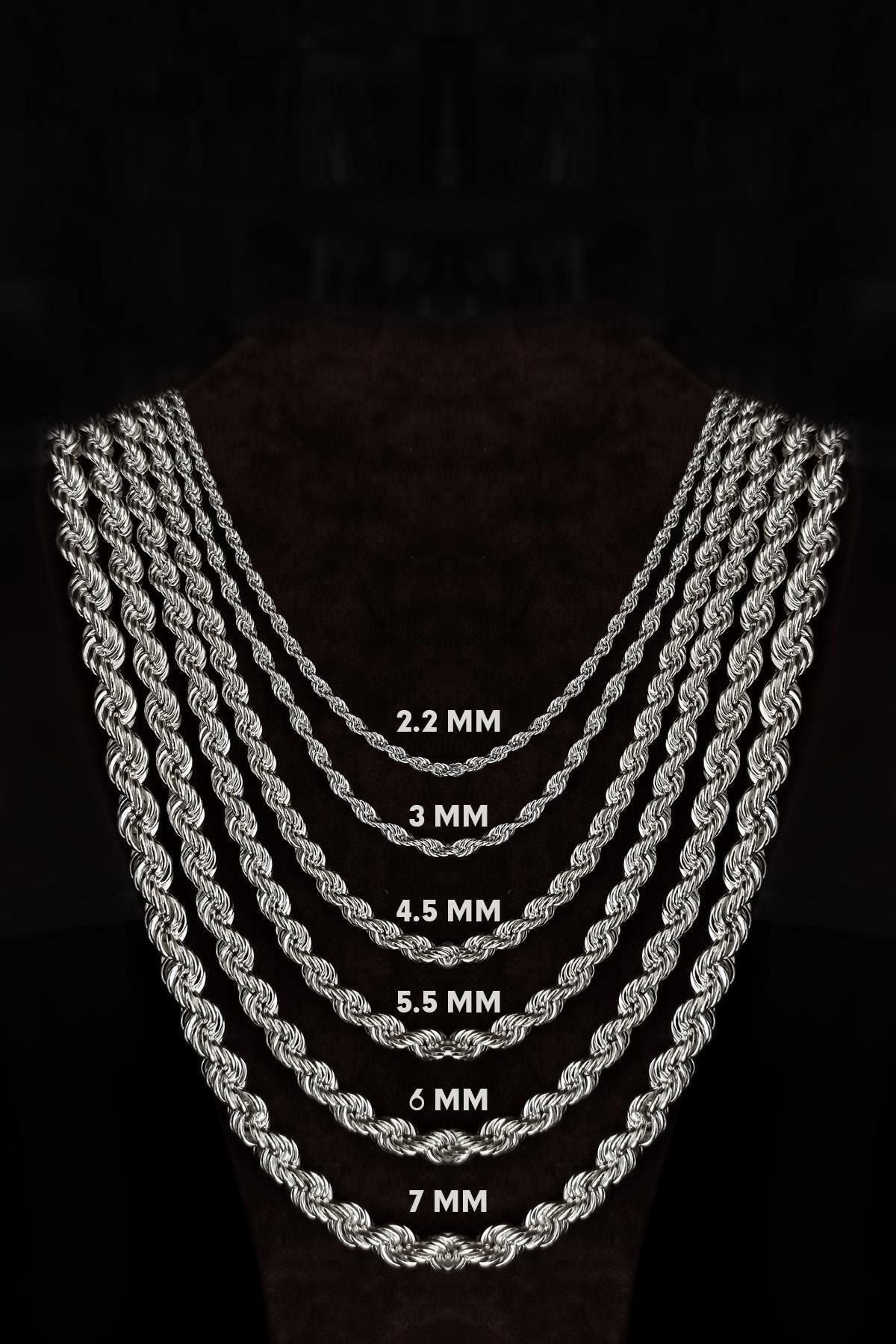 Vog 3mm Burma Model Halat Zincir 925 Ayar Unisex Gümüş Kolye