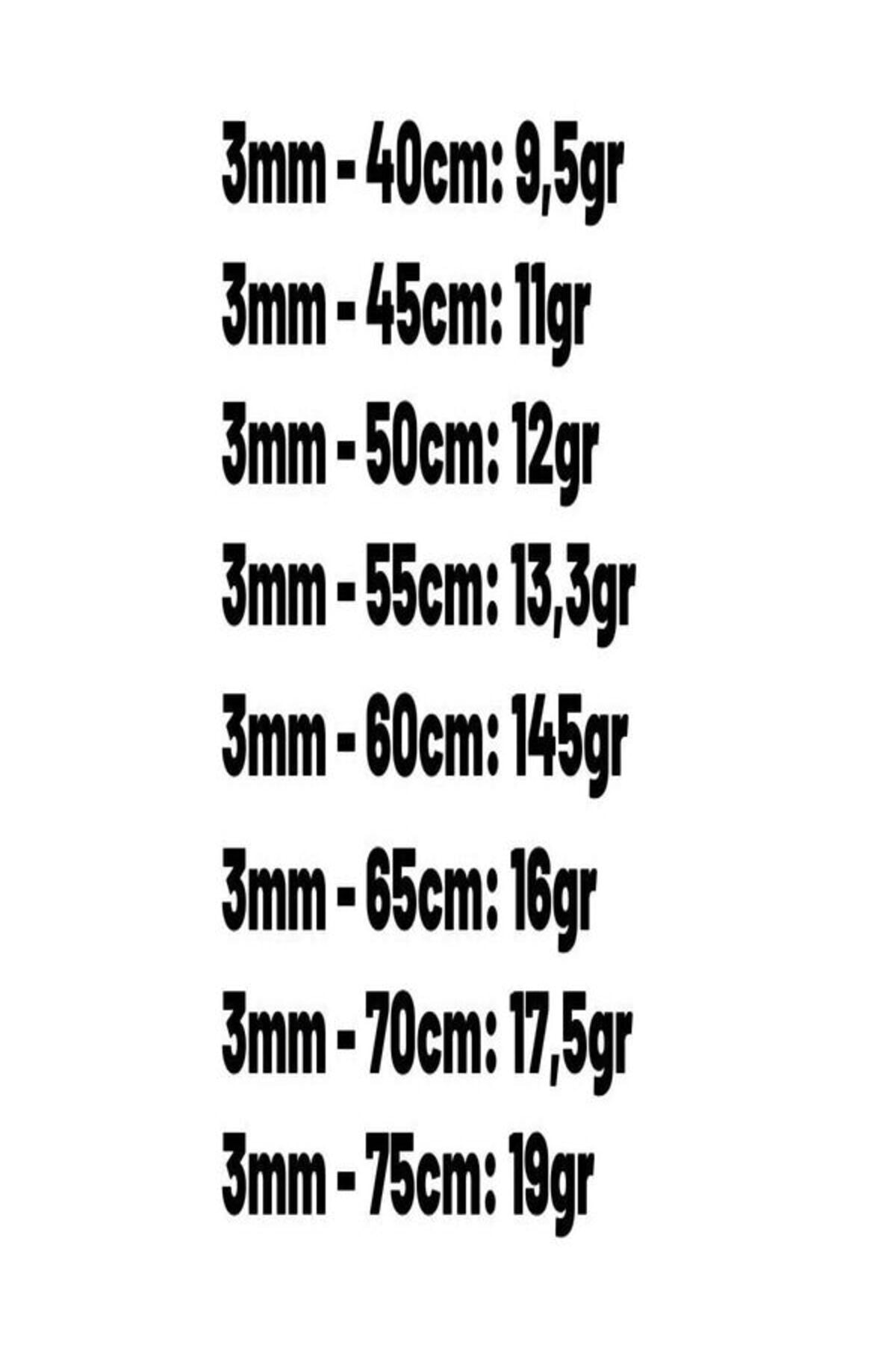 Vog 3mm Burma Model Halat Zincir 925 Ayar Unisex Gümüş Kolye