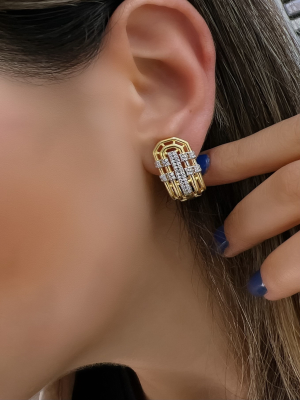 Serenay Secret Küpe • 18 K Gold Kaplama 925 Ayar Gümüş •Sevgiliye - Eşe - Arkadaşa Hediye Küpe