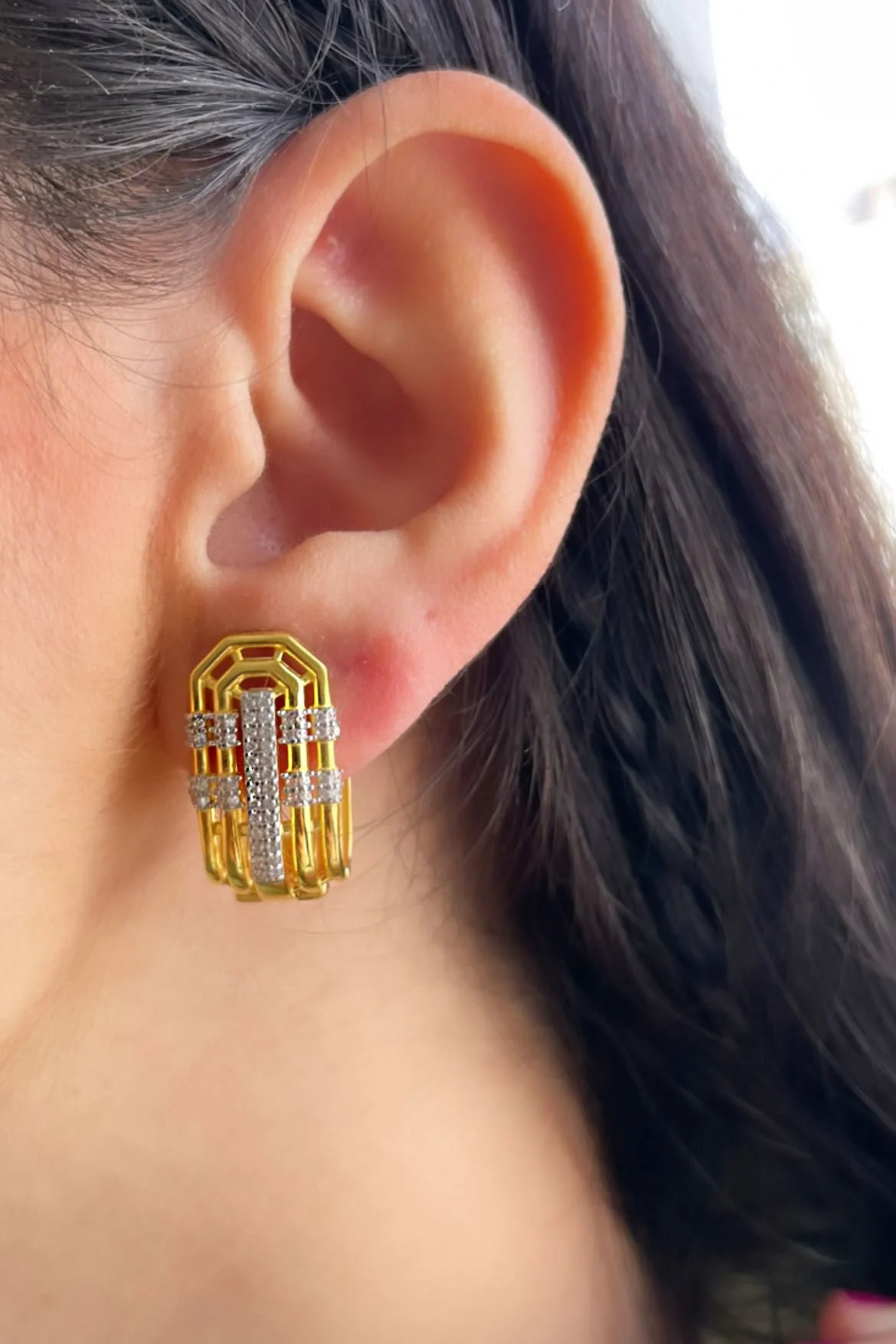 Serenay Secret Küpe • 18 K Gold Kaplama 925 Ayar Gümüş •Sevgiliye - Eşe - Arkadaşa Hediye Küpe