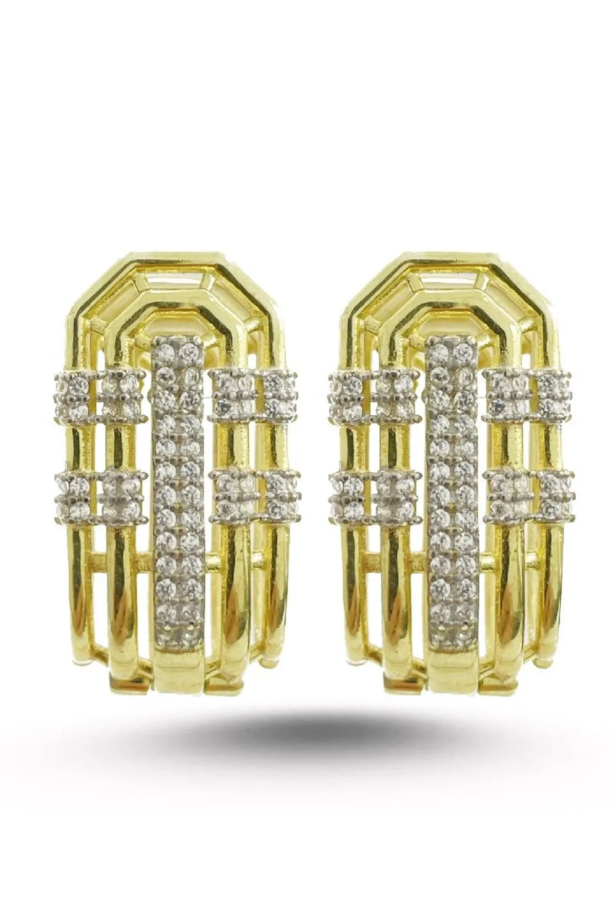 Serenay Secret Küpe • 18 K Gold Kaplama 925 Ayar Gümüş •Sevgiliye - Eşe - Arkadaşa Hediye Küpe
