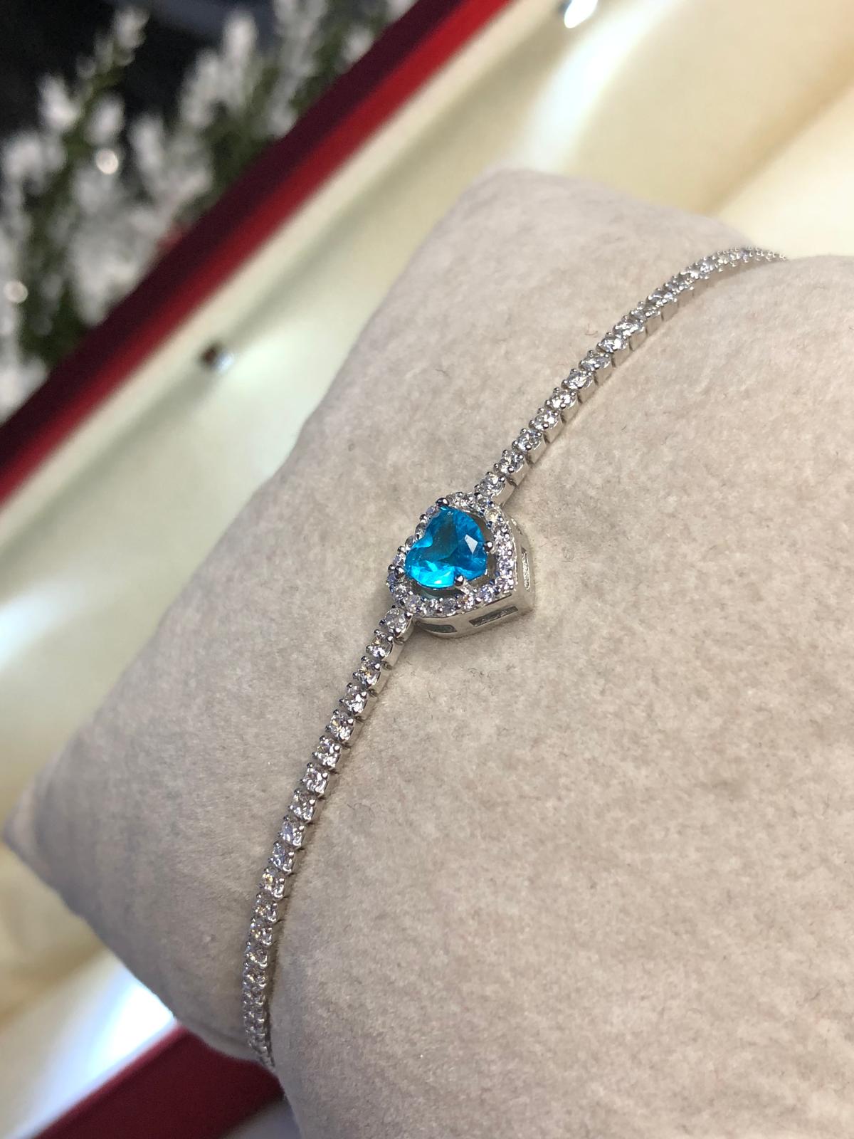 Aqua Kalp Zirconia Taşlı Su Yolu 925 Ayar Gümüş Sevgiliye • Eşe • Anneye • Arkadaşa Hediye Bileklik