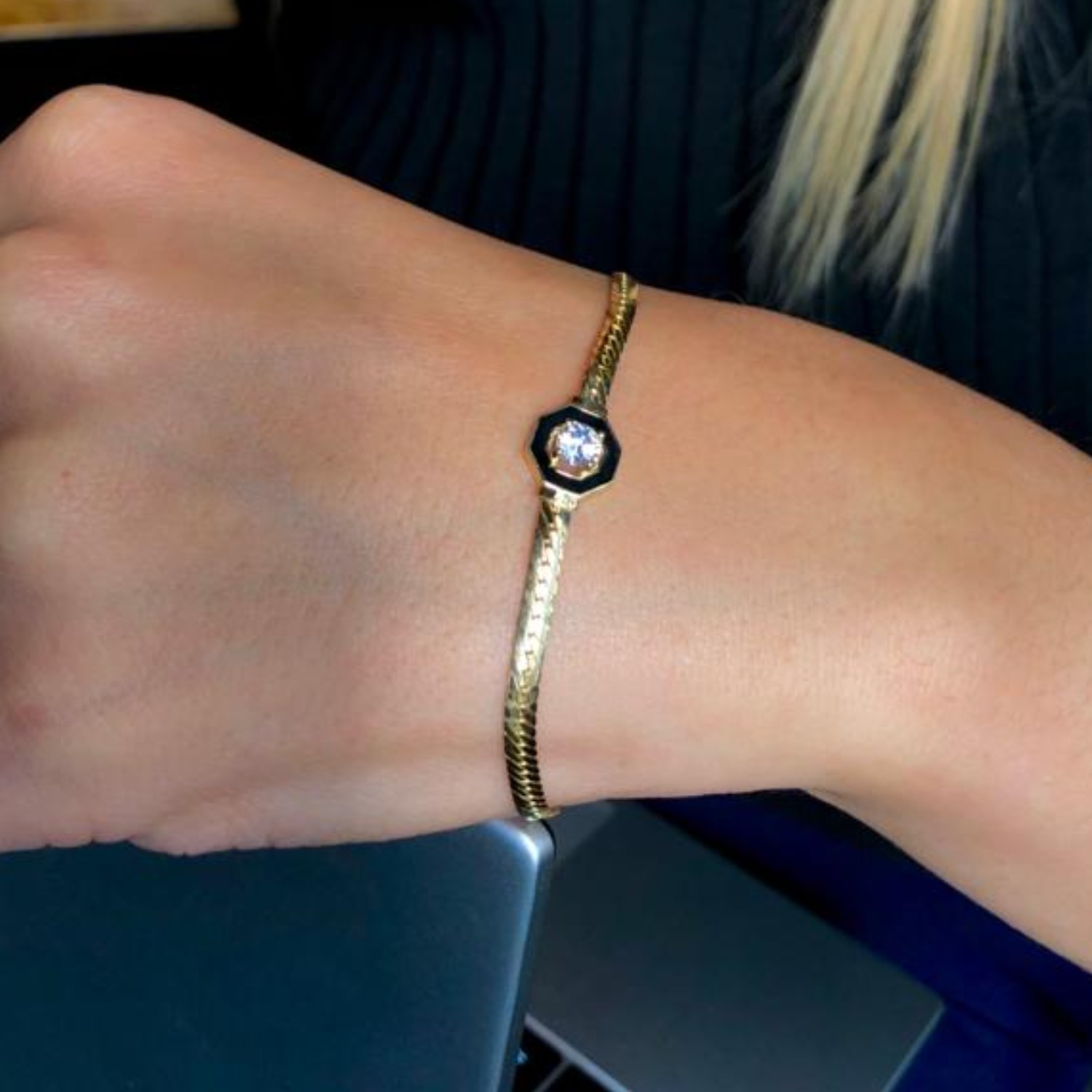 Vog 18 K Gold Kaplama 925 Ayar Gümüş Bileklik • Serenay Sarıkaya Bileklik • Çağla Bileklik