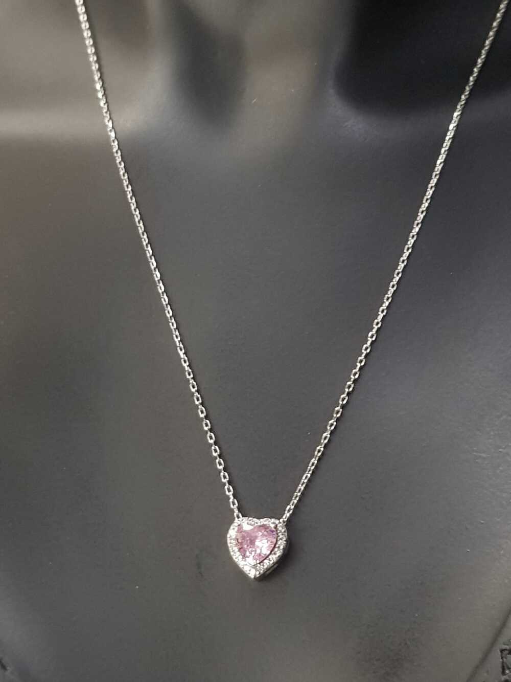Vog Swarovski Taşlı Pandora’s Model Pembe Kalp Taş Detay 925 Ayar Gümüş • Sevgiliye • Arkadaşa Kolye