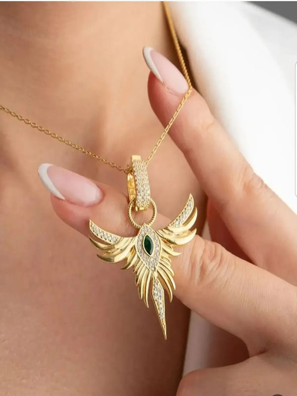 Zümrüdü Anka Kuşu Phoenix Kolye Gümüş Işıklı Kutuda • Sevgiliye • Eşe • Anneye • Arkadaşa Kolye