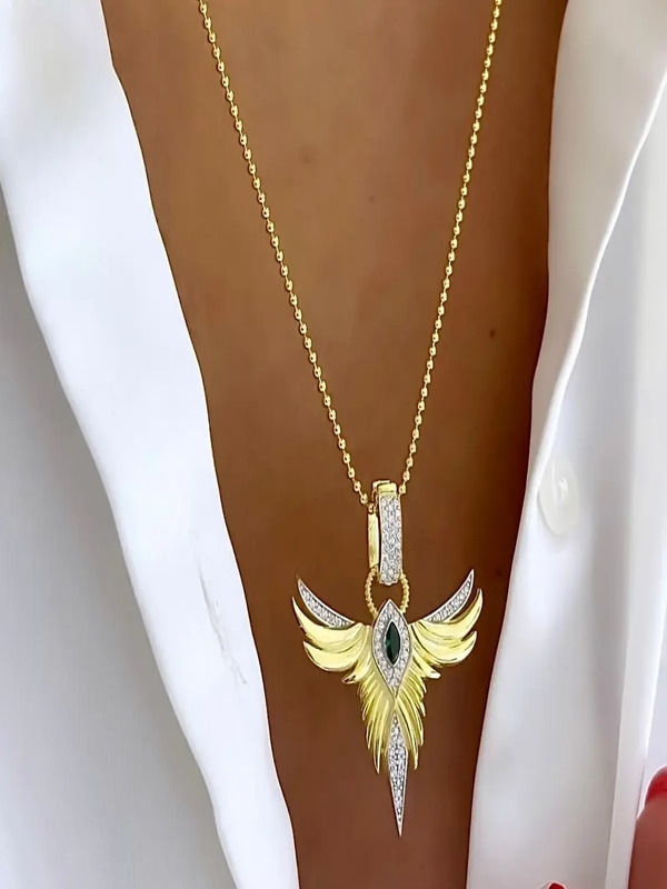 Zümrüdü Anka Kuşu Phoenix Kolye Gümüş Işıklı Kutuda • Sevgiliye • Eşe • Anneye • Arkadaşa Kolye