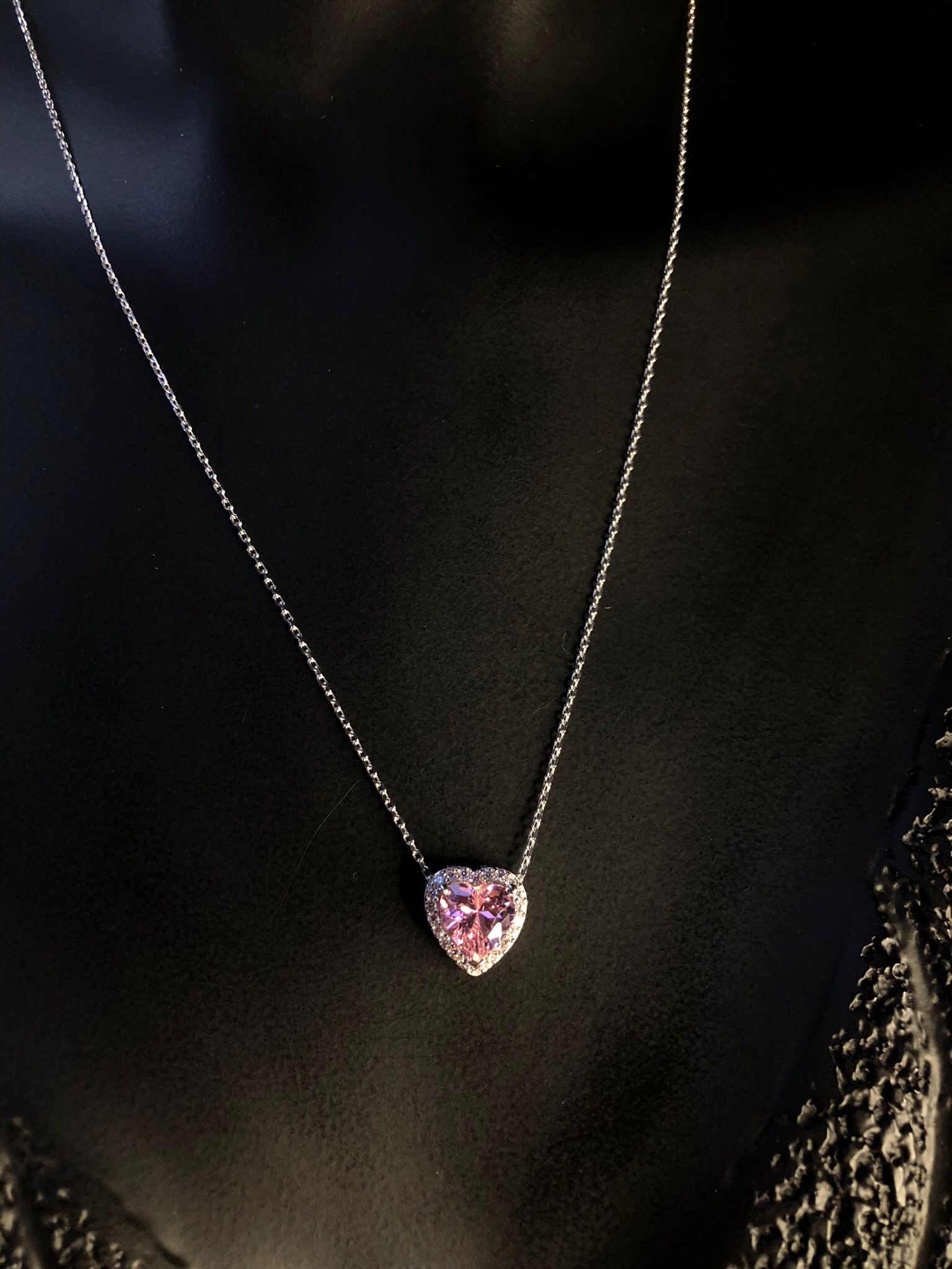  Pembe Kalp Model  Zirconia Taşlı 925 Ayar Gümüş Sevgiliye • Eşe • Anneye • Arkadaşa Hediye Kolye