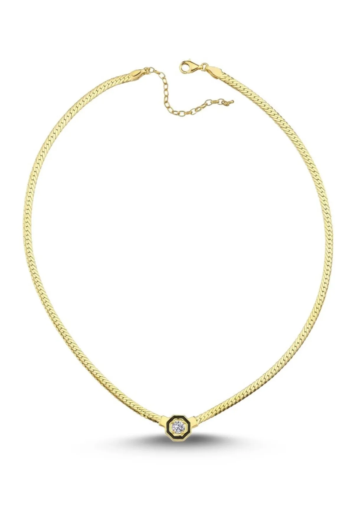 18 K Gold Kaplama 925 Ayar Gümüş Kolye • Serenay Sarıkaya Kolye • Çağla Kolye • Choker Chain