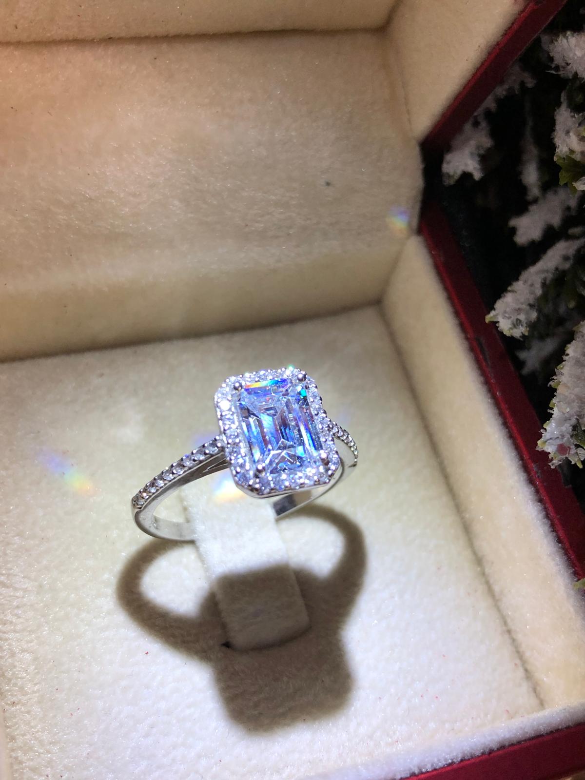 Vog Pırlanta Montür Effective Diamond Baget Evlilik Tektaşı 925 Ayar Gümüş Sevgiliye Eşe Yüzük