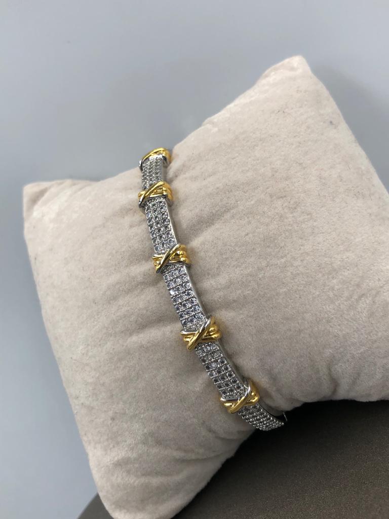  Vog Xuping Tiffany&Co Vip Micro Kaplama Kadın Swarovski Taşlı Çelik Kelepçe Bilezik