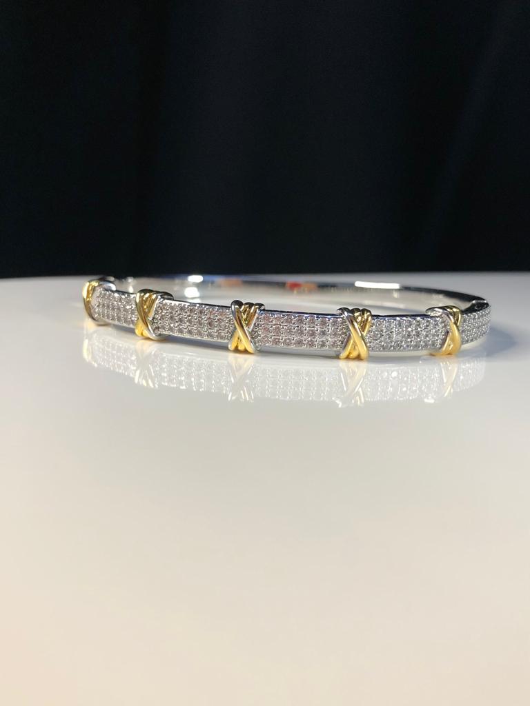  Vog Xuping Tiffany&Co Vip Micro Kaplama Kadın Swarovski Taşlı Çelik Kelepçe Bilezik