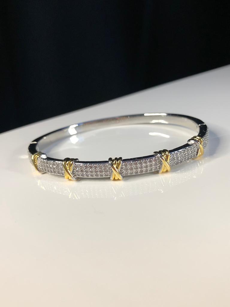  Vog Xuping Tiffany&Co Vip Micro Kaplama Kadın Swarovski Taşlı Çelik Kelepçe Bilezik