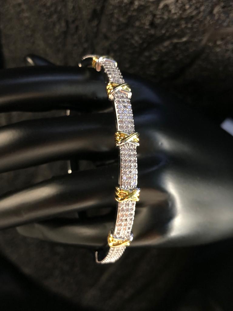  Vog Xuping Tiffany&Co Vip Micro Kaplama Kadın Swarovski Taşlı Çelik Kelepçe Bilezik
