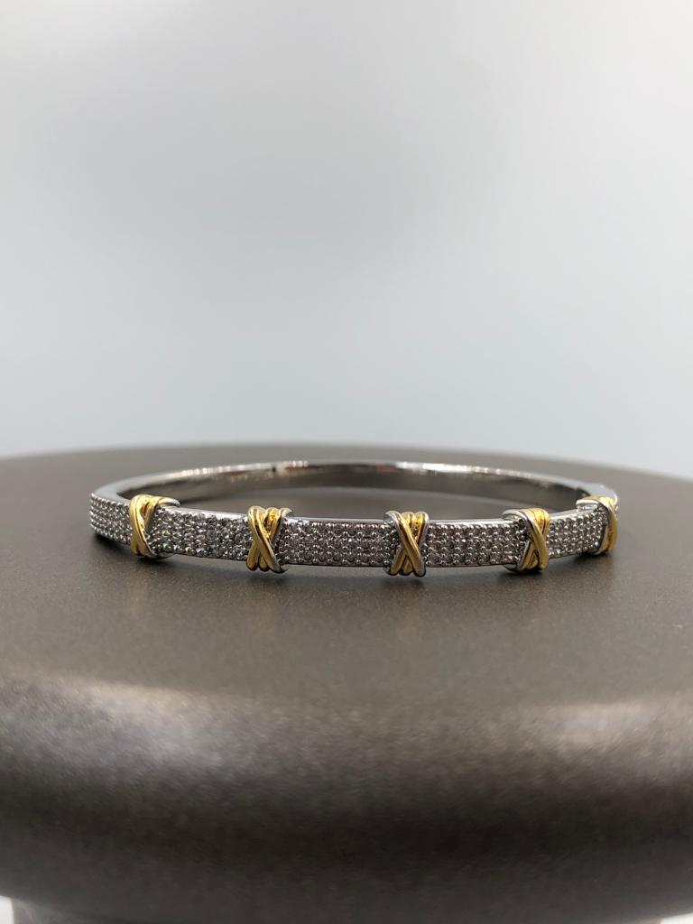 Vog Xuping Tiffany&Co Vip Micro Kaplama Kadın Swarovski Taşlı Çelik Kelepçe Bilezik