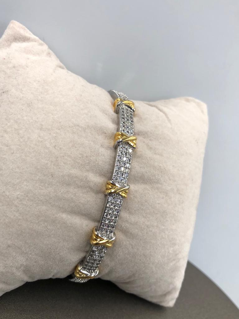 Vog Xuping Tiffany&Co Vip Micro Kaplama Kadın Swarovski Taşlı Çelik Kelepçe Bilezik