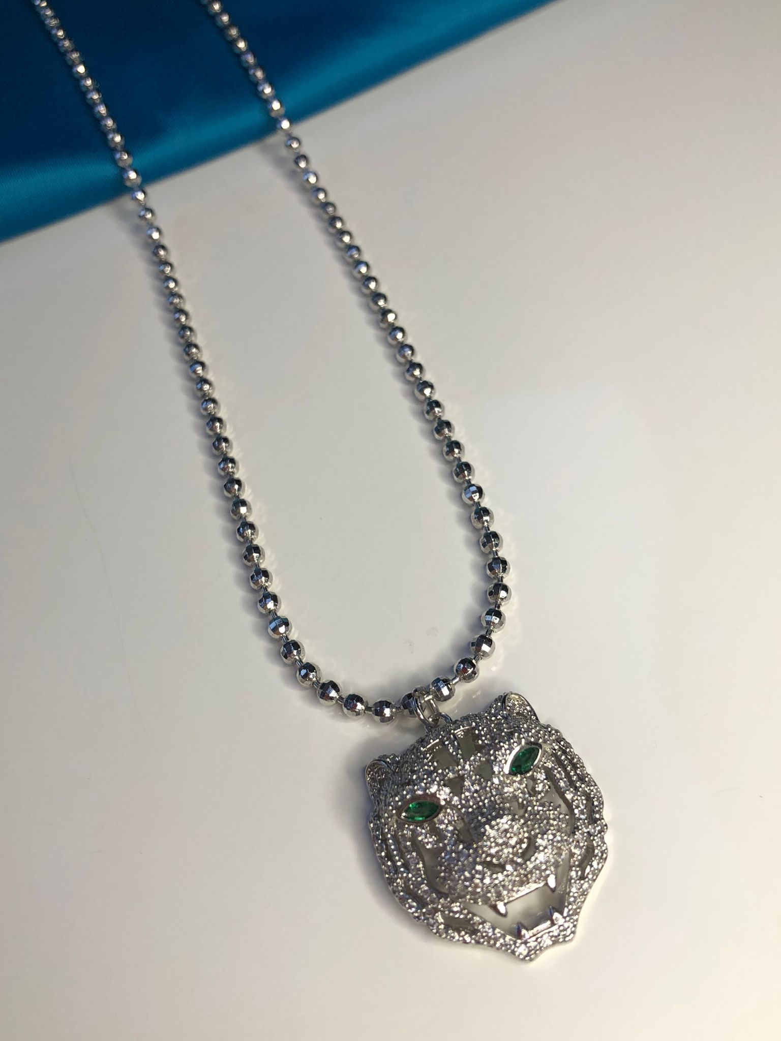 Xuping Tasarım Mikro Kaplama Swarovski Taşlı Kaplan Sevgiliye Eşe Hediye Bijuteri Kolye