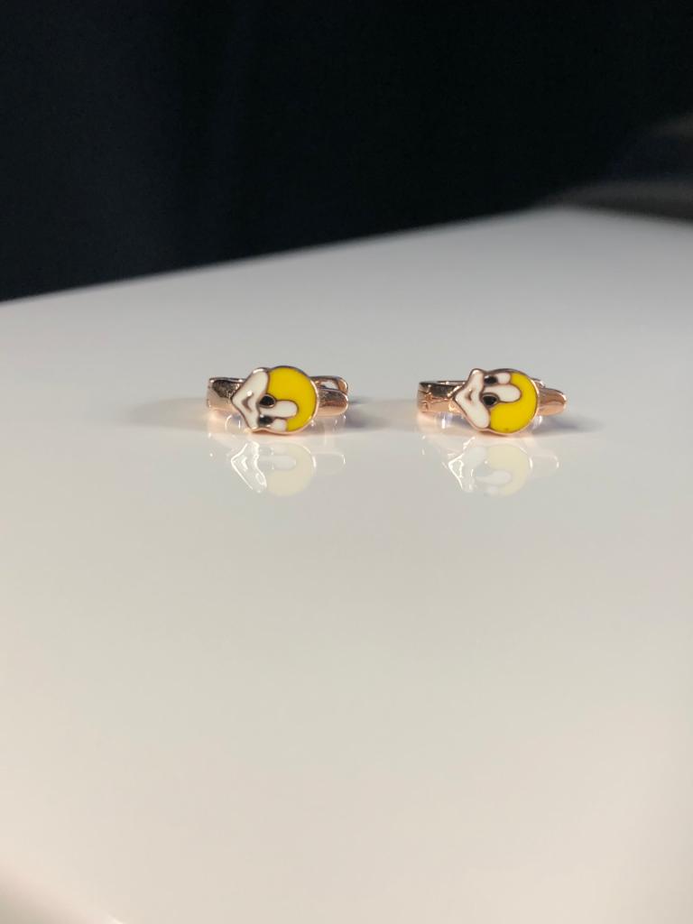 Vog Mine İşlemeli 925 Ayar Gümüş Tweety Cİv Civ Model Hediyelik Çocuk,Bebek Küpesi