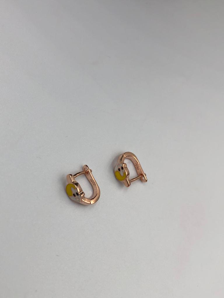 Vog Mine İşlemeli 925 Ayar Gümüş Tweety Cİv Civ Model Hediyelik Çocuk,Bebek Küpesi