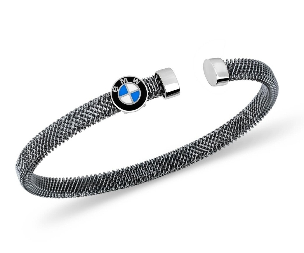 Bmw Logolu Tasarım 925 Gümüş V Çelik Bileklik • Işıklı Kutuda • Sevgiliye • Eşe • Babaya Bileklik