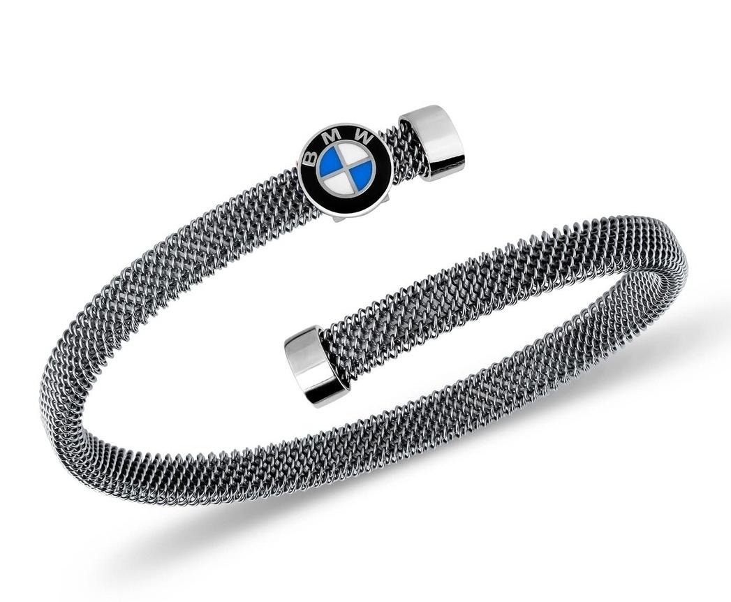Bmw Logolu Tasarım 925 Gümüş V Çelik Bileklik • Işıklı Kutuda • Sevgiliye • Eşe • Babaya Bileklik