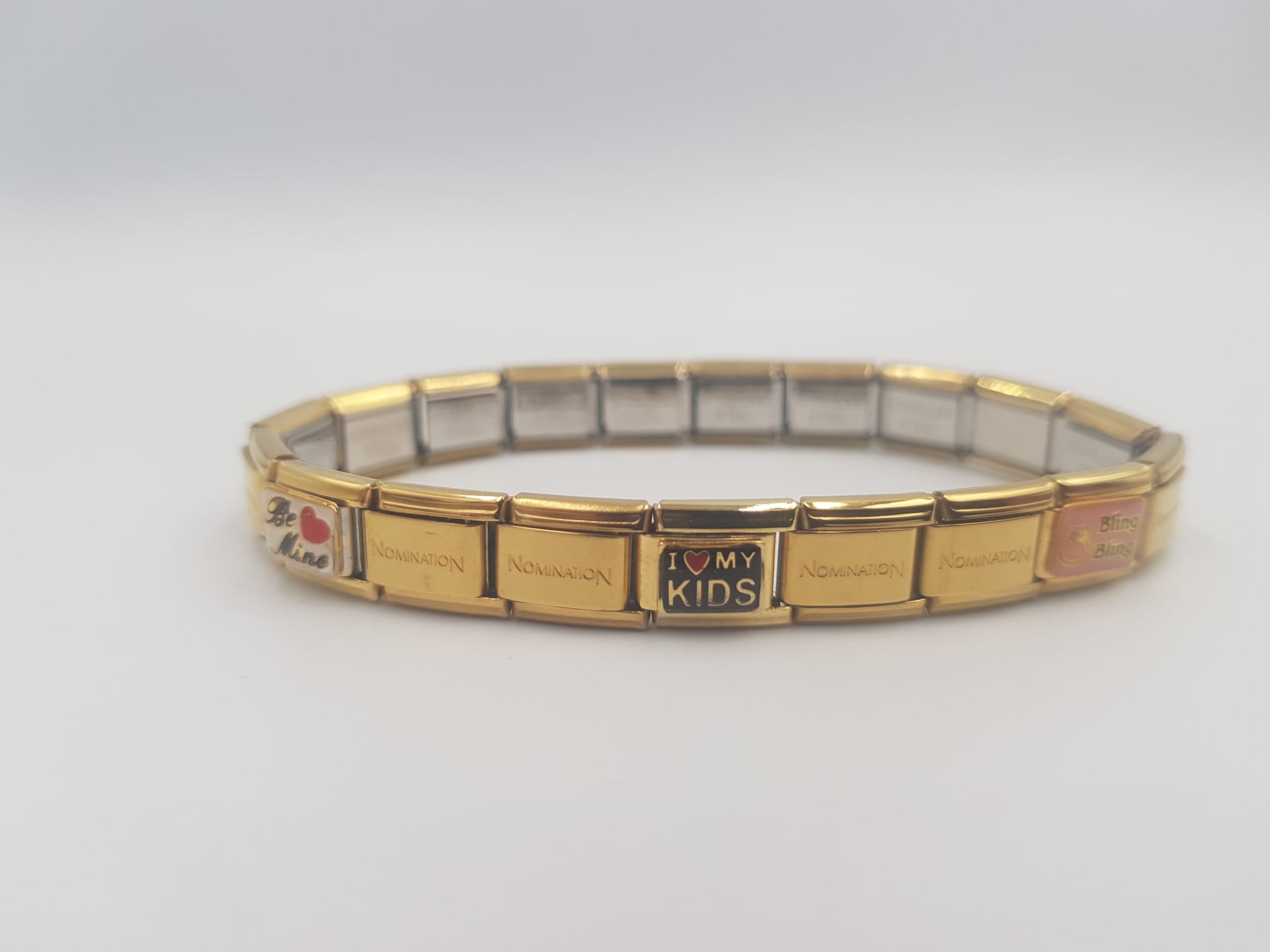 Vog Charm Sembol Detaylı Italy Composable Gold Renk Paslanmaz Çelik Bileklik