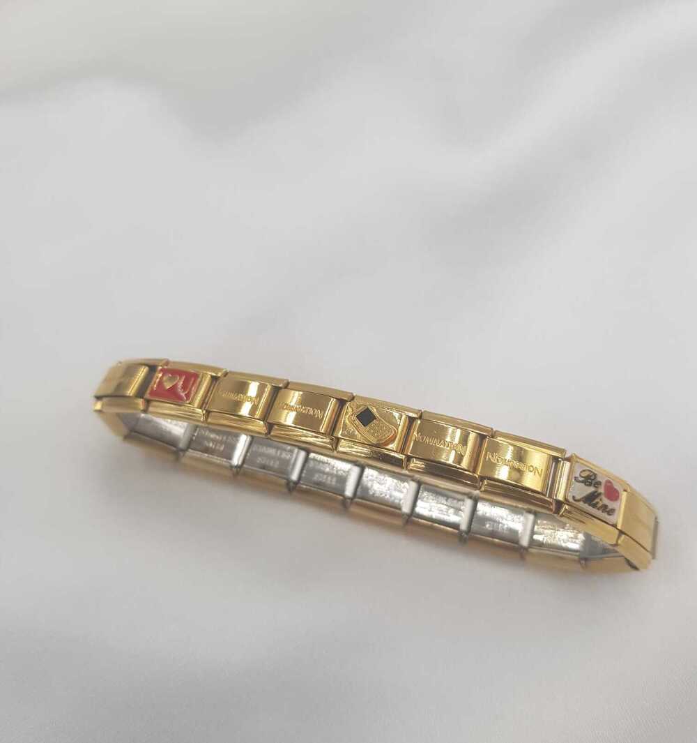 Vog Charm Sembol Detaylı Italy Composable Gold Renk Paslanmaz Çelik Bileklik