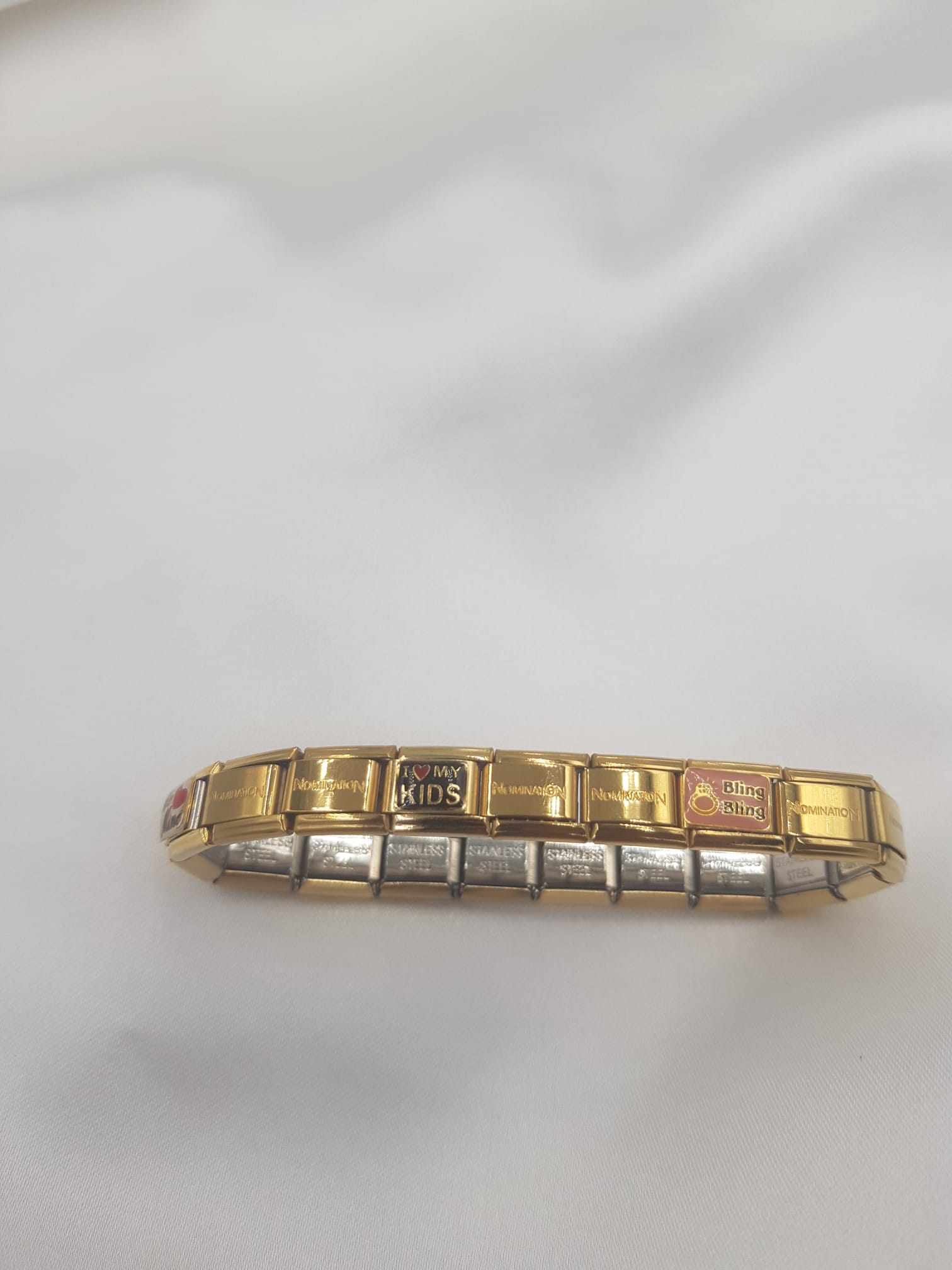 Vog Charm Sembol Detaylı Italy Composable Gold Renk Paslanmaz Çelik Bileklik
