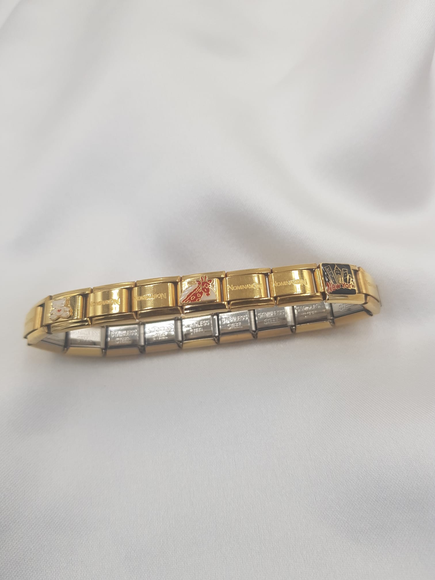  Vog Charm Sembol Detaylı Italy Composable Gold Renk Paslanmaz Çelik Bileklik