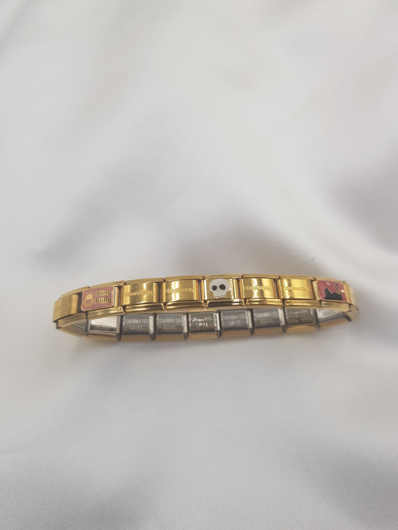  Vog Charm Sembol Detaylı Italy Composable Gold Renk Paslanmaz Çelik Bileklik
