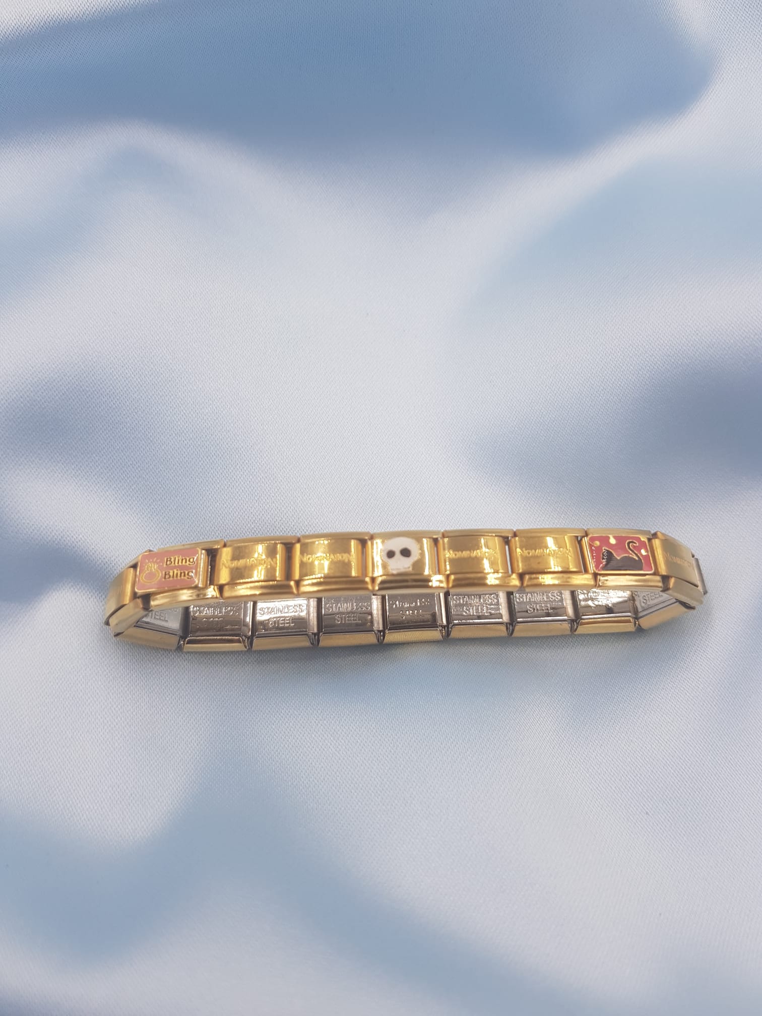  Vog Charm Sembol Detaylı Italy Composable Gold Renk Paslanmaz Çelik Bileklik