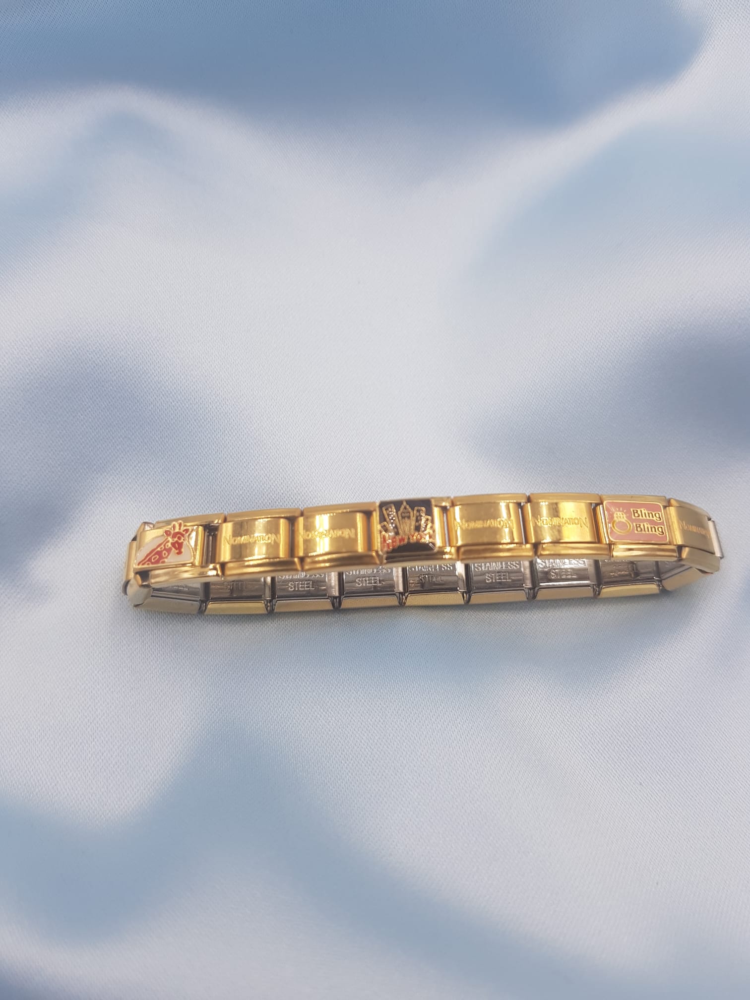  Vog Charm Sembol Detaylı Italy Composable Gold Renk Paslanmaz Çelik Bileklik