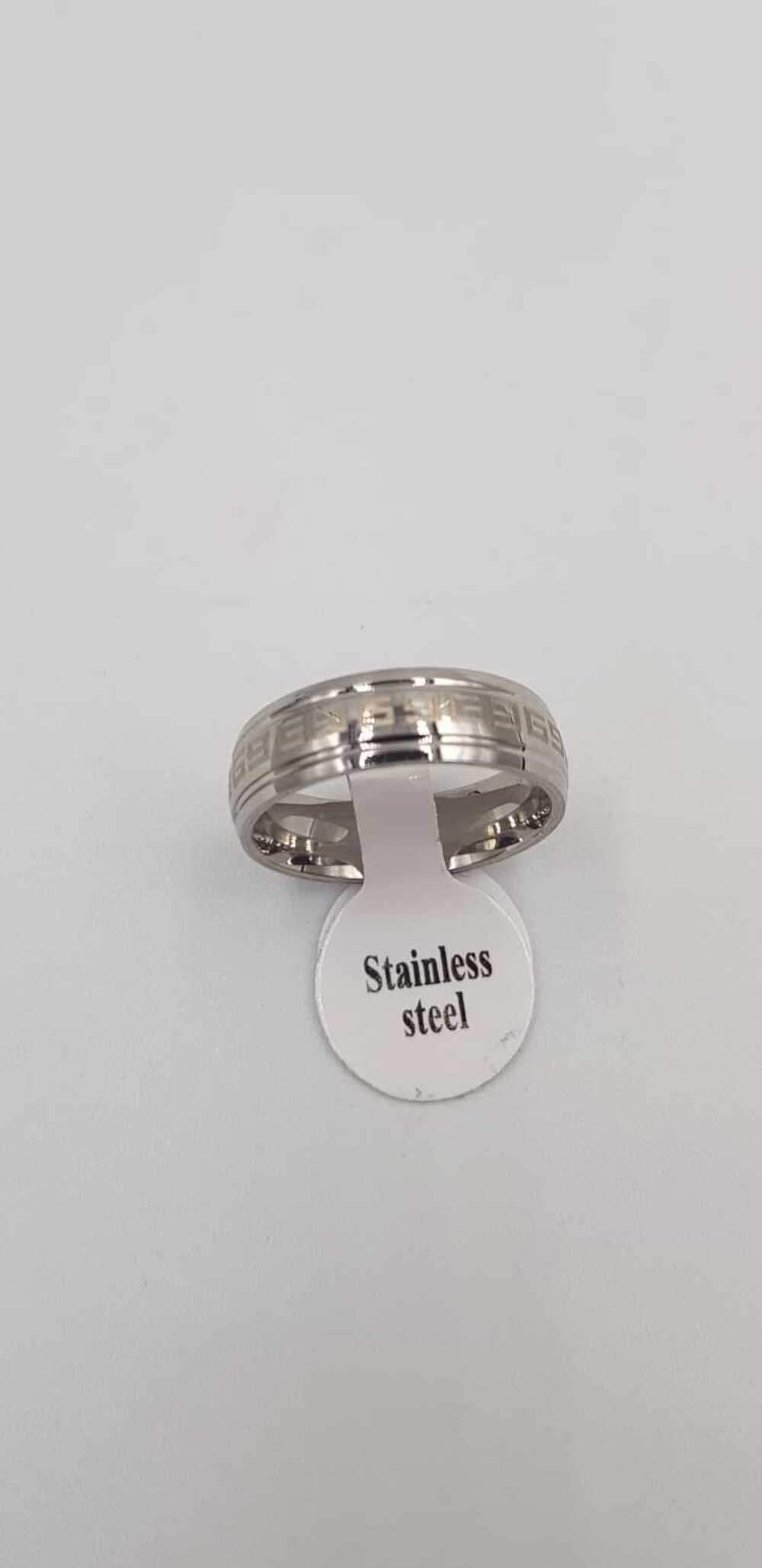 Vog Kişiye Özel 1. Sınıf Vip Çelik 6Mm Greek Desen Model Unisex Çelik Alyans