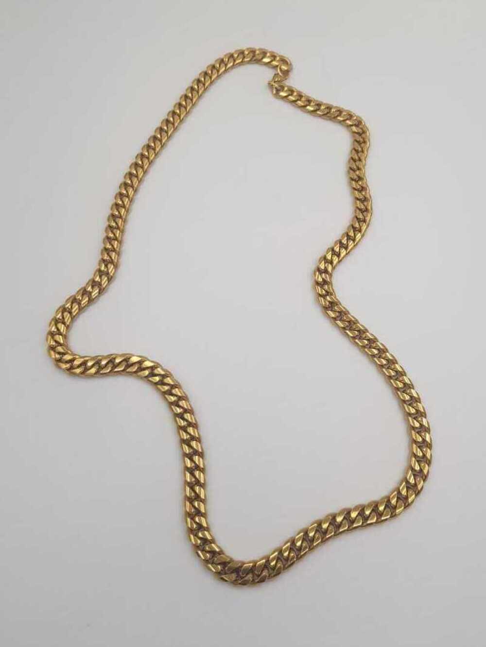 Vog Unisex Vip Çelik Altın Görünümlü 7 Mm Gürmet Model Zincir Kolye