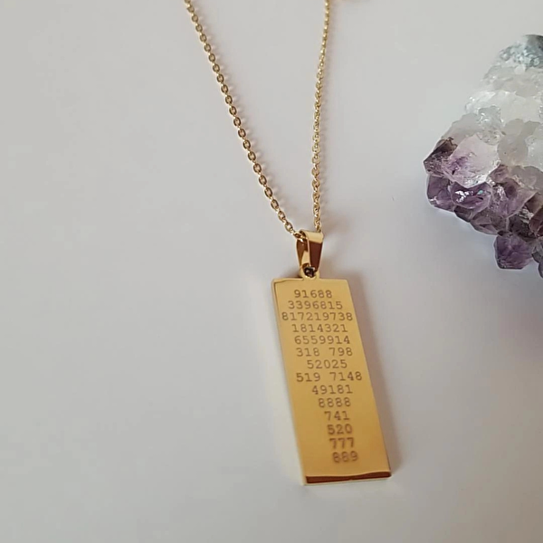 Vog Çift Yönlü Süleyman Mührü, Yaşam Çiçeği, Sri Yantra Ve Sayı Sekansları Çelik Kolye