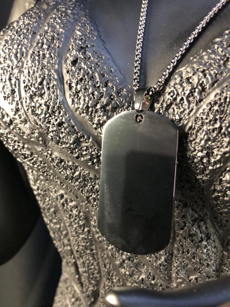 Vog Çelik Plaka Siyah Renk Sevgiliyi,Babaya,Arkadaşa, Erkek Model Kolye