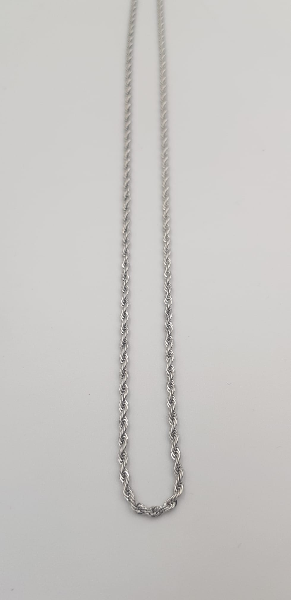 Vog Unisex Vip 2.5 Mm Paslanmaz Çelik Burgu Halat Beyaz Renk  Kolye
