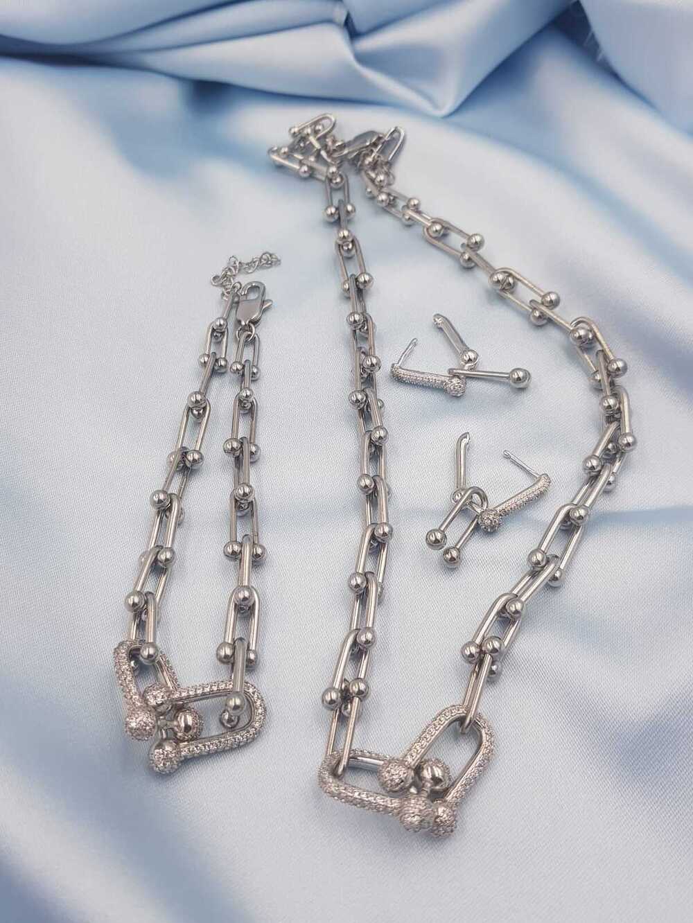 Vog Vip Çelik Xuping Model Tiffany&Co 3’Lü Set Sevgiliye,Anneye,Arkadaşa Kolye,Bileklik,Küpe
