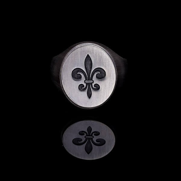 Vog Fleur De Lis Tasarım 925 Ayar Gümüş Sevgiliye,Eşe Babaya Hediye Yüzük