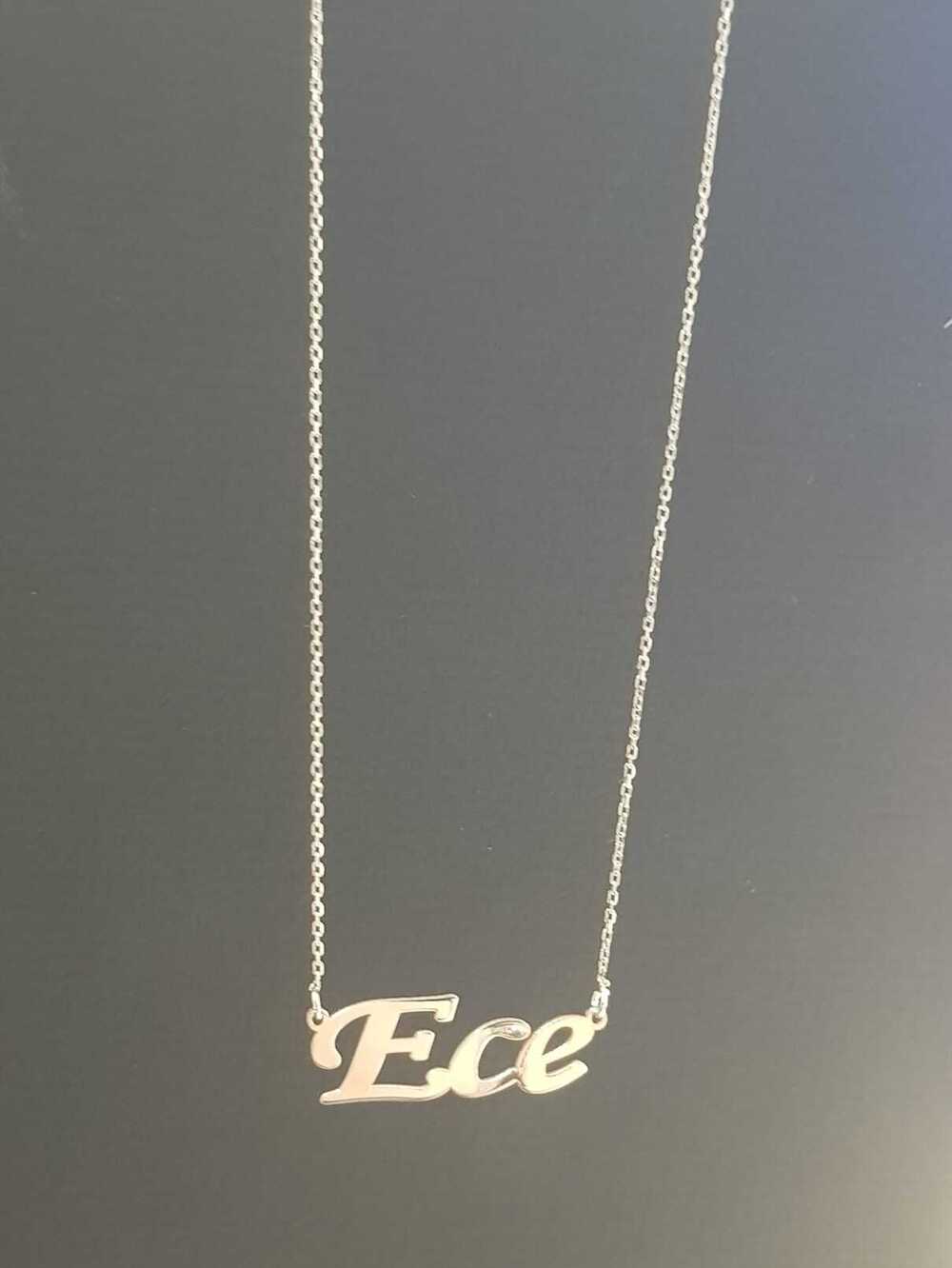  Ece Yazılı İsim Kolye Kişiye Özel Tasarım Gümüş Sevgiliye • Eşe • Anneye • Arkadaşa  Kolye