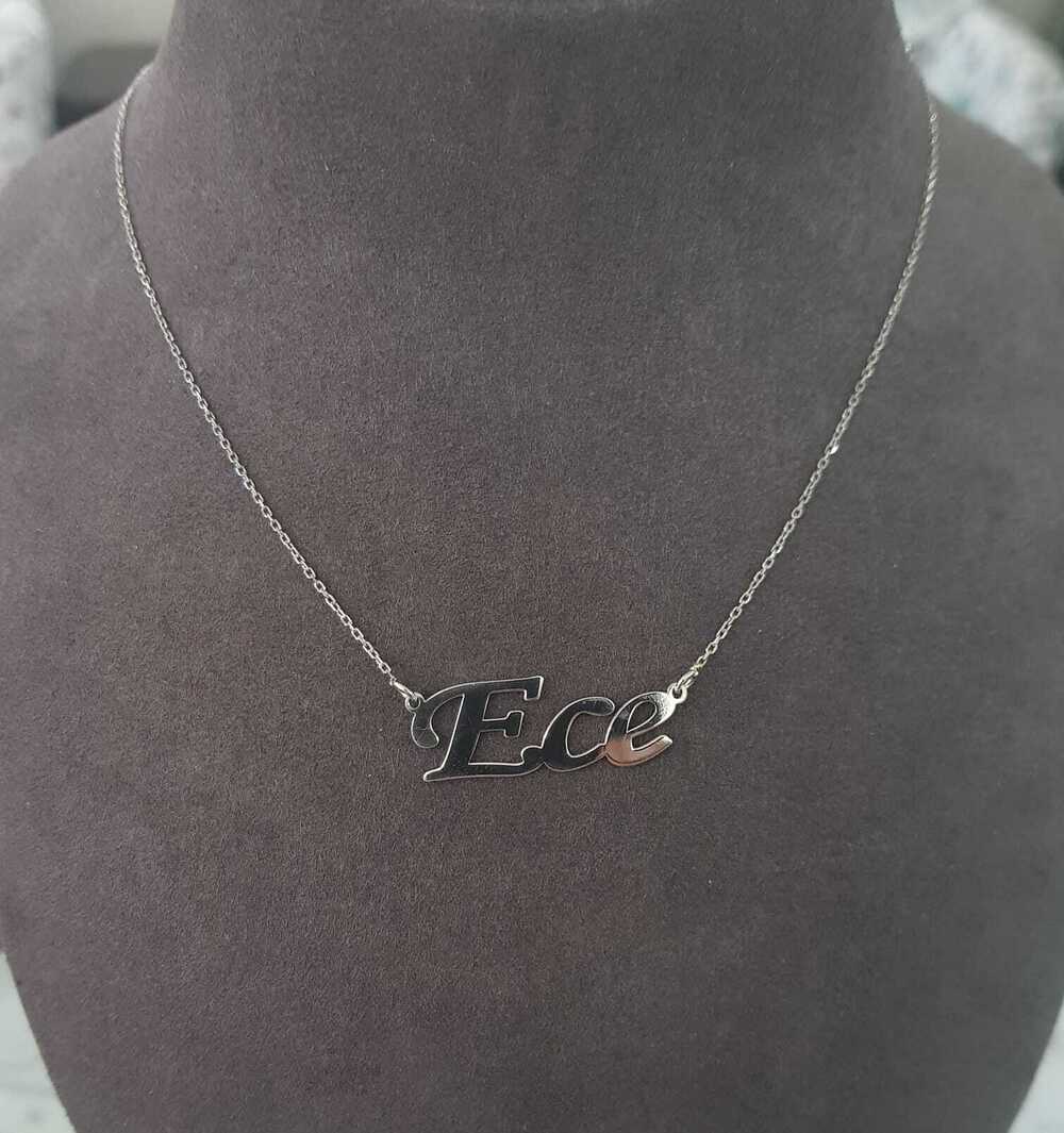  Ece Yazılı İsim Kolye Kişiye Özel Tasarım Gümüş Sevgiliye • Eşe • Anneye • Arkadaşa  Kolye