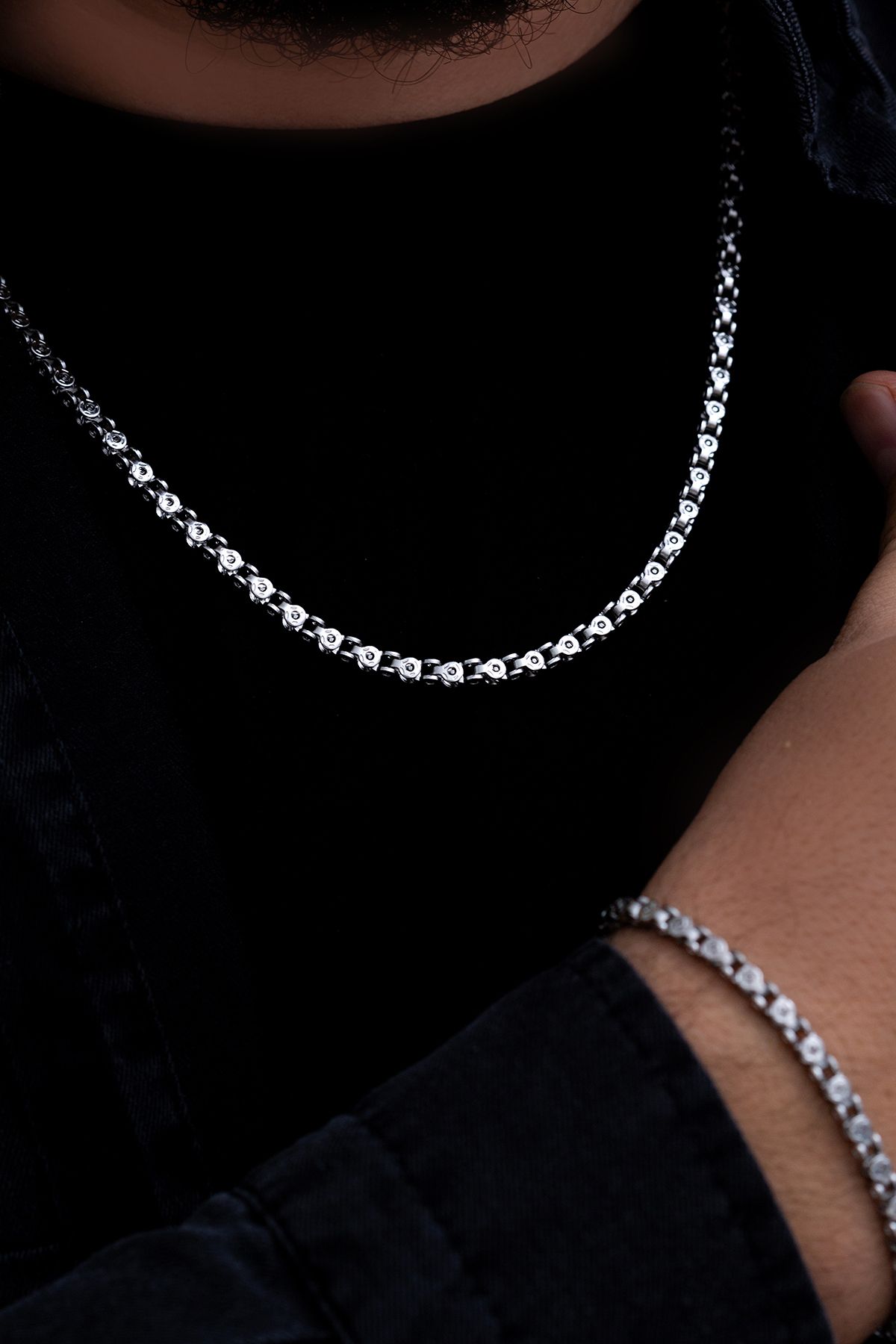 Pullu Model Kolye Bileklik Çelik Set - Sevgiliye - Eşe - Babaya - Arkadaşa Çelik Hediye Set