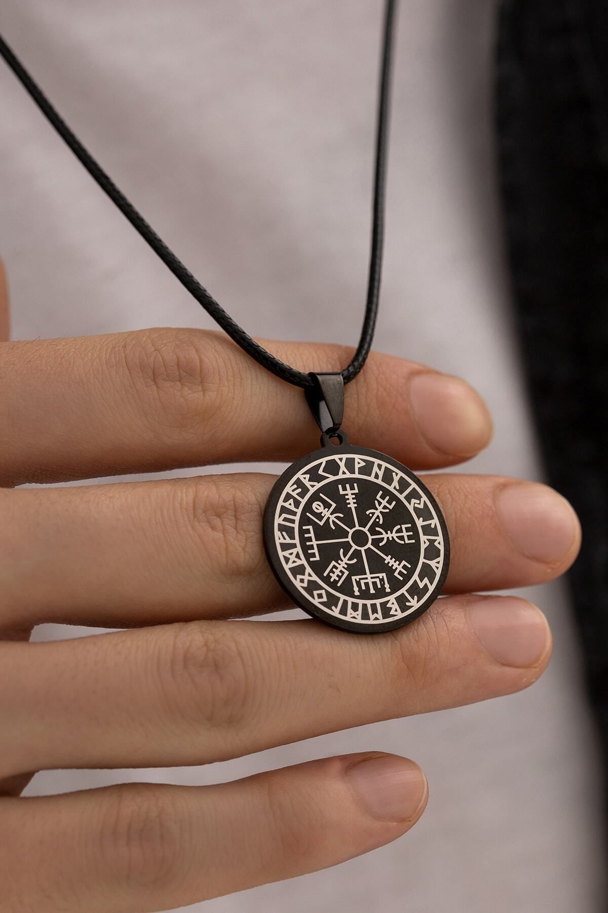Viking Pusulası Model Erkek Çelik Kolye - Sevgiliye - Eşe- Babaya - Arkadaşa Kolye