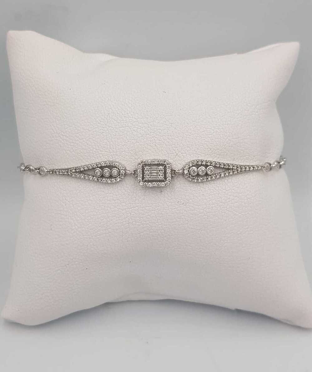 Vog Pırlanta Montür Effective Diamond Baget Model Gümüş Sevgiliye,Anneye,Arkadaşa Bileklik