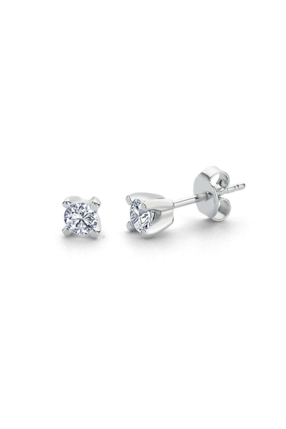 Vog Mia Zirconia Taşlı 0.20 Karat V Model Badem Tırnak Tektaş 925 Ayar Gümüş Küpe