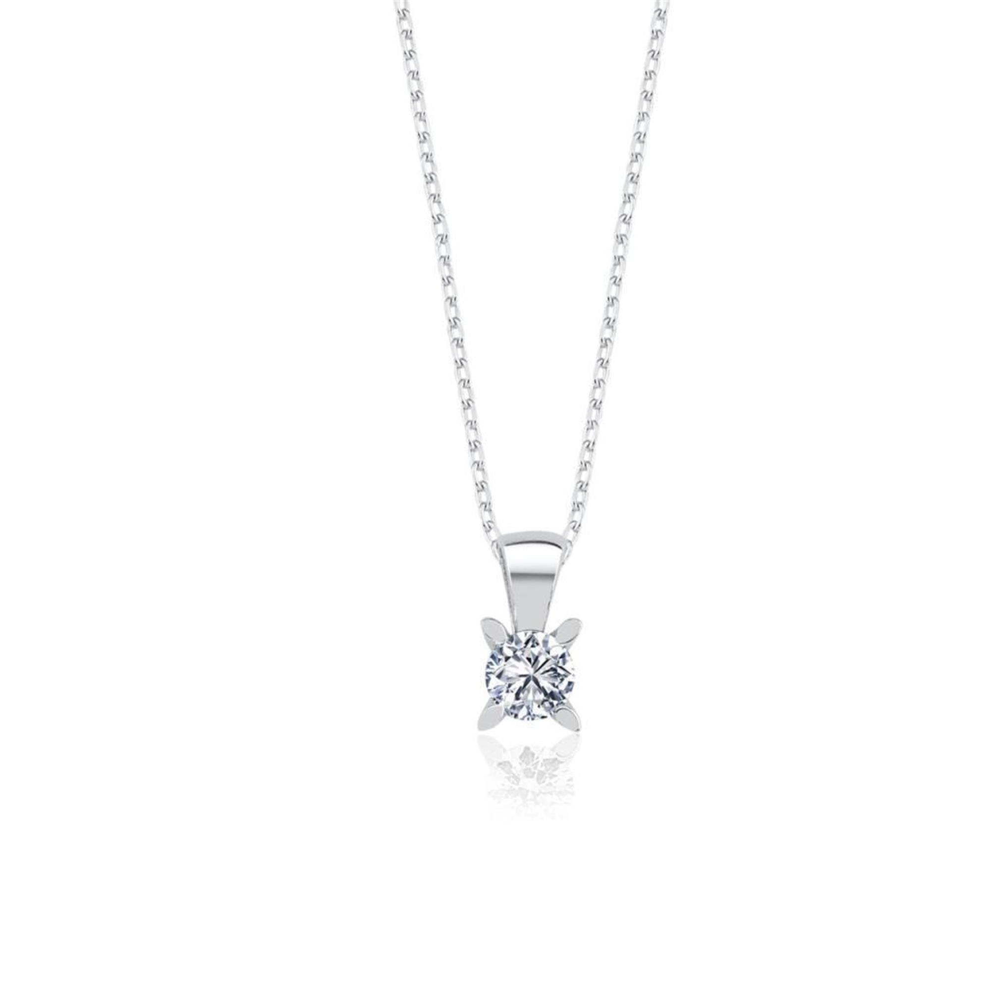 Vog 0.25 Karat Mia Zirconia Markiz Esintiı Tektaş Gümüş Kolye
