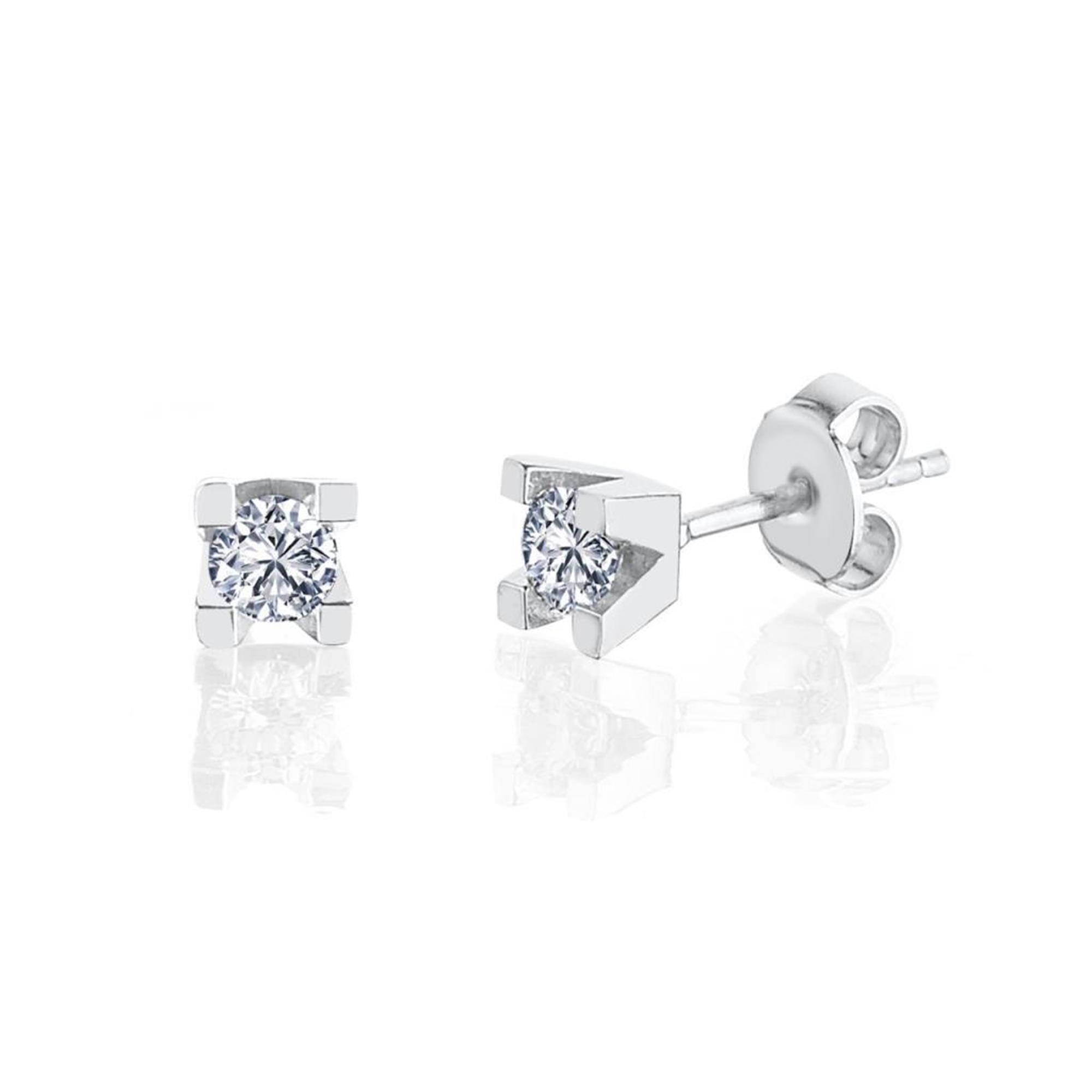Vog 0.50 Karat Zirconia Benzersiz Zerafet Tektaş 925 Ayar Gümüş Küpe