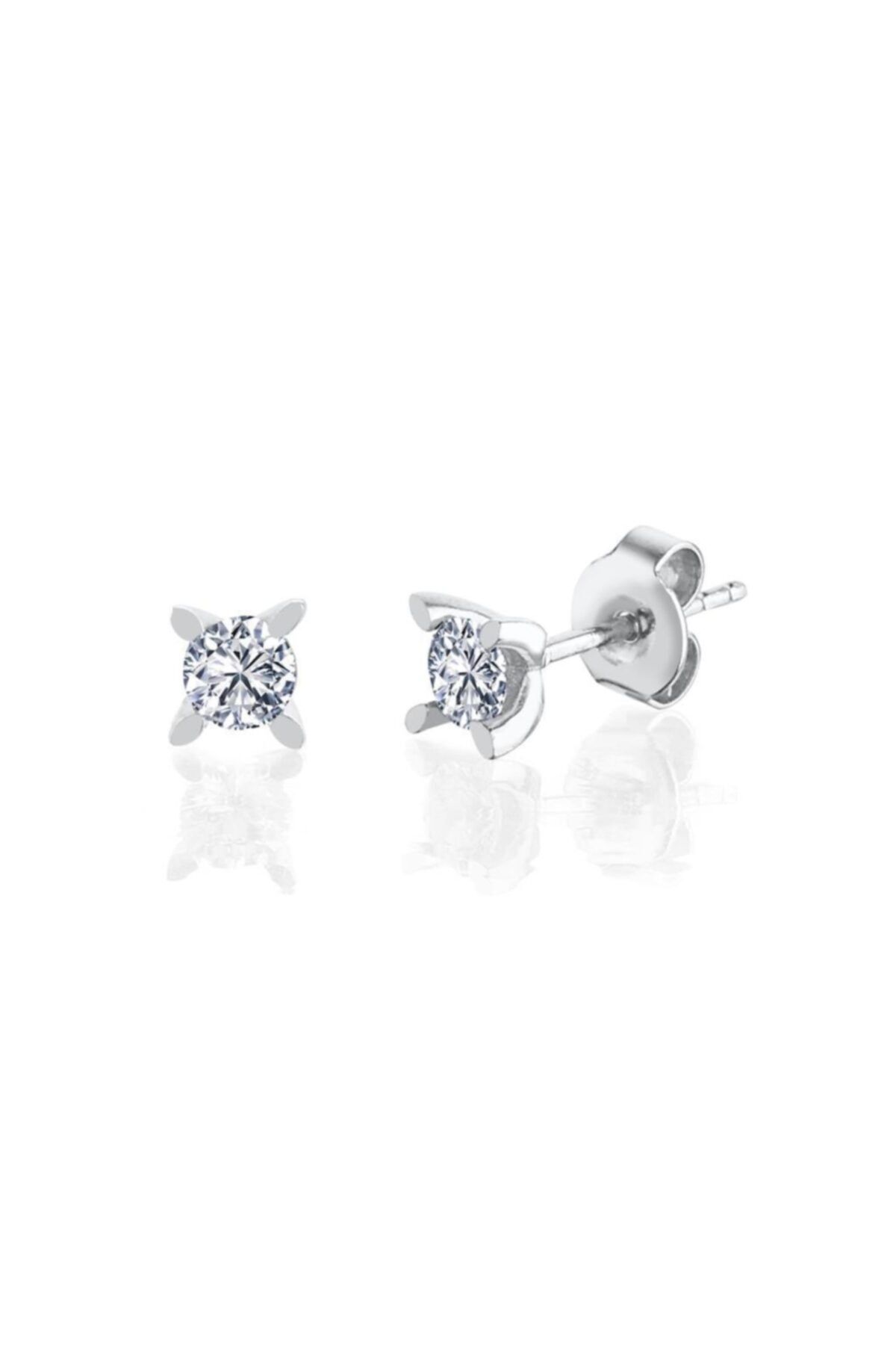 Vog 0.50 Karat Zirconia Markiz Esinti Tektaş 925 Ayar Gümüş Küpe