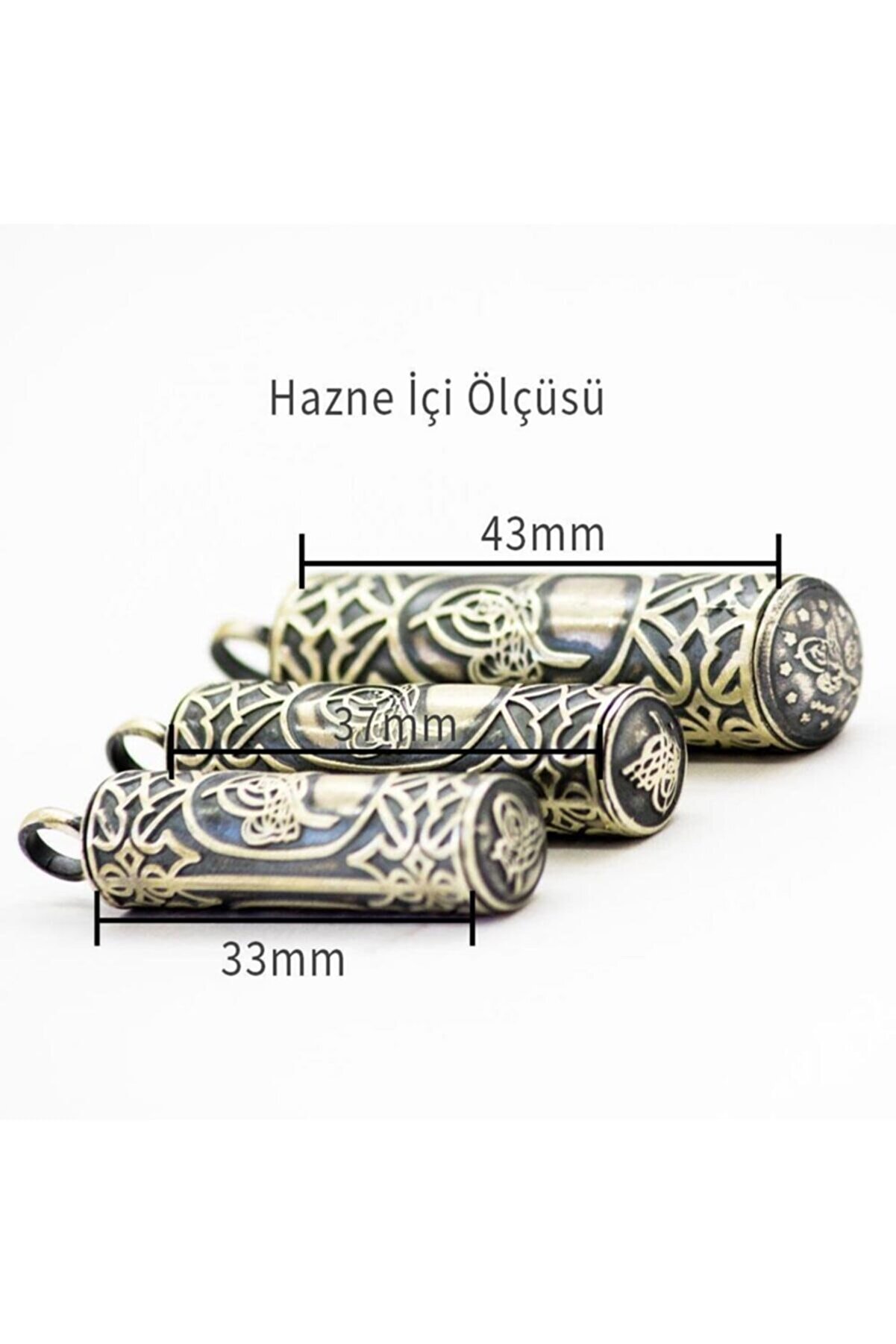 Vog Tuğralı Silindir Yuvarlak Gümüş Muska Haznesi Deri Kolye Hediyeli Orta Sevgiliye,Babaya,Eşe