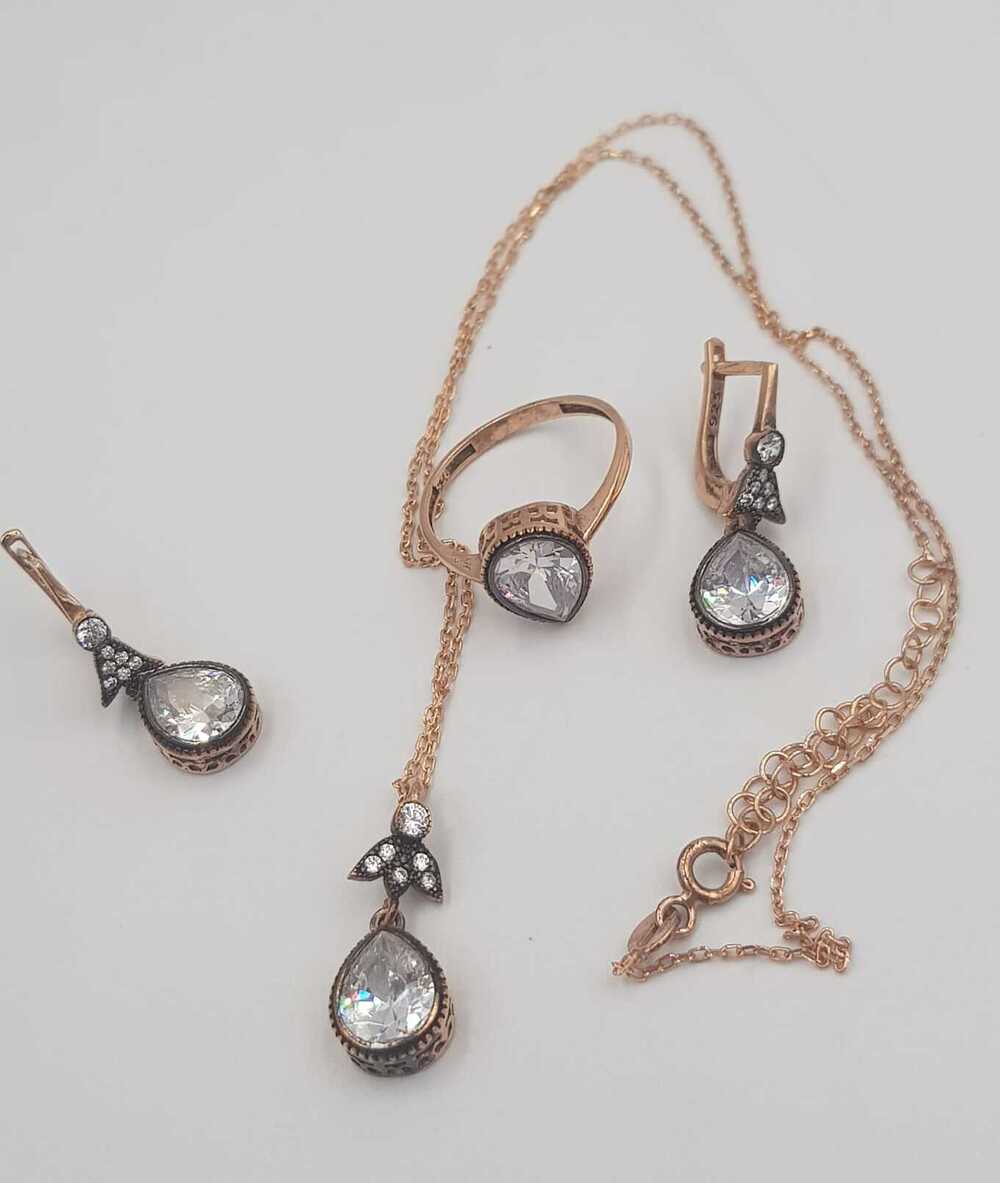 Vog Elmas Montür Effective Diamond 925 Ayar Gümüş Sevgiliye,Anneye,Arkadaşa Mini Set