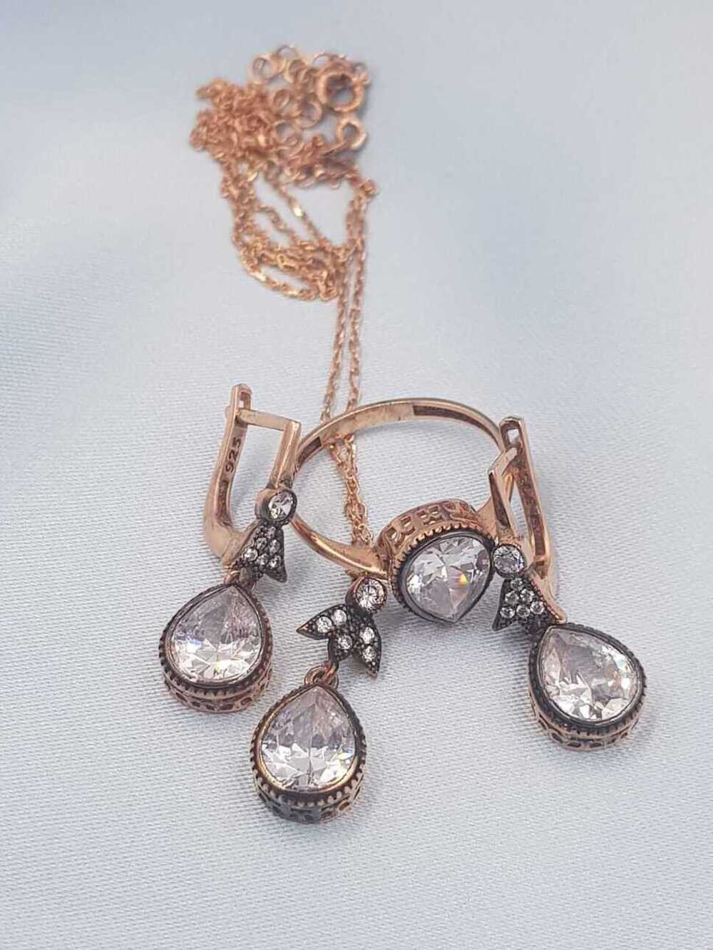 Vog Elmas Montür Effective Diamond 925 Ayar Gümüş Sevgiliye,Anneye,Arkadaşa Mini Set